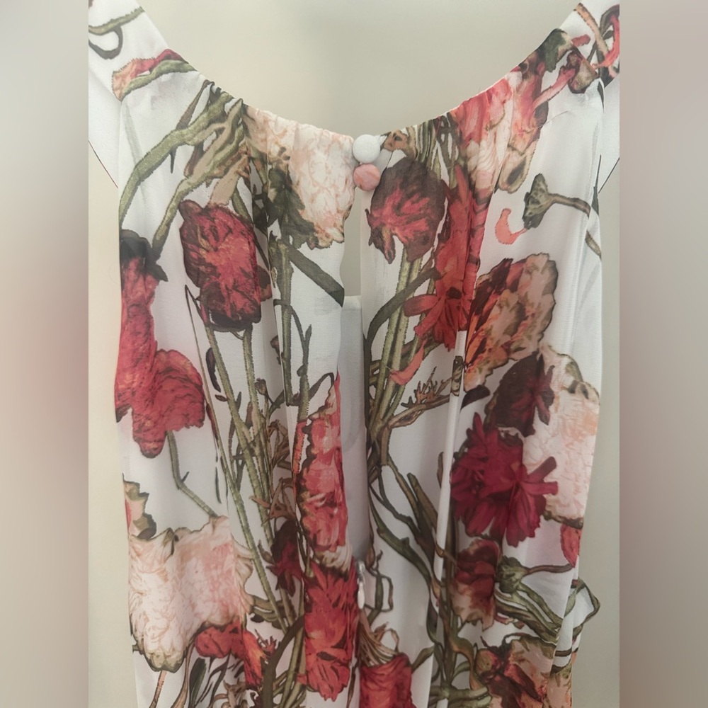 Adrianna Papell Floral Sleeveless Halter Maxi Dress, Size 16W - Picture 4 of 10